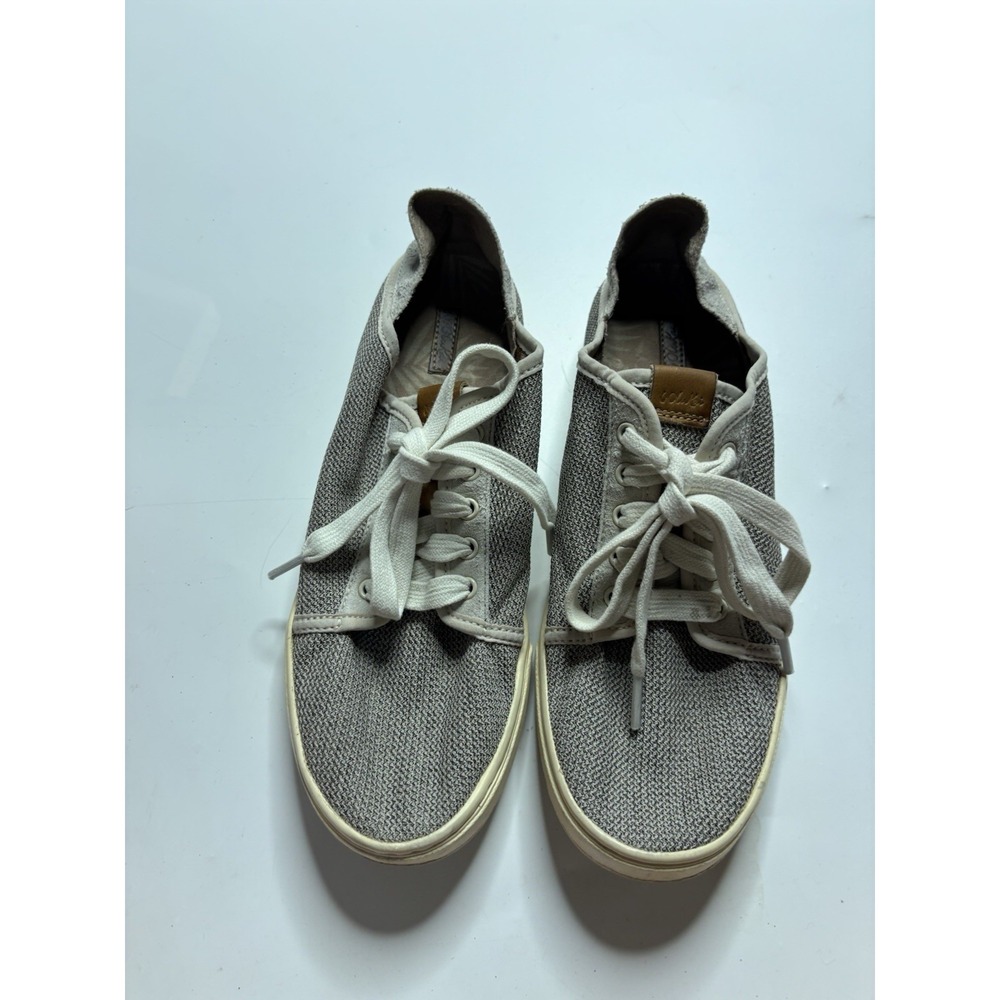 OLUKAI Tapa Pehuea Li Slip On Lace Up Shoes Sneakers Taupe Women's 8.5 Classic